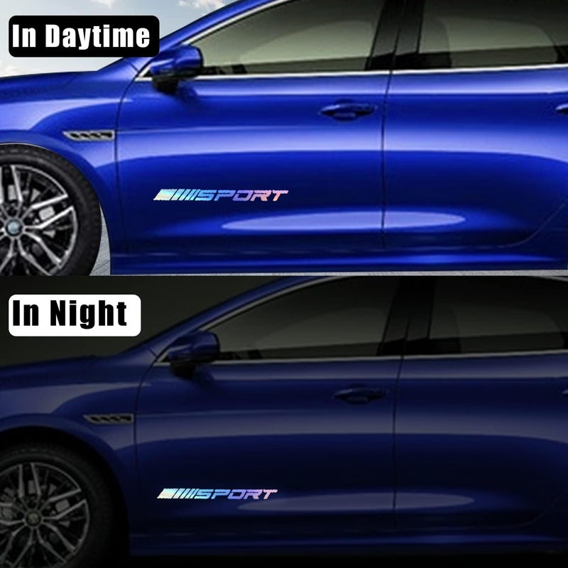 Pincuttee 14pcs Car Decal Stickers,Wheel Rim Decal Sticker,Sport Logo Reflective Stickers,Sport Emblem Car Rear Bumper Sticker,Rear Mirror Decals for All Vehicles(Multi-Color,14PCS) - Image 5